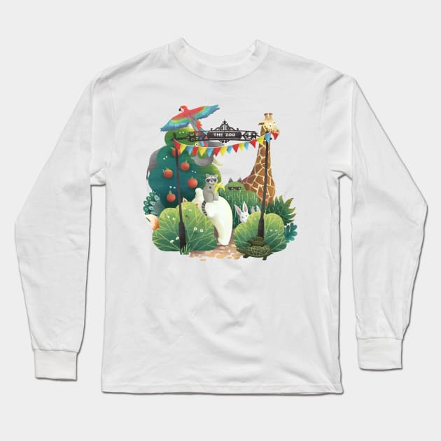 Crazy Zoo Long Sleeve T-Shirt by beesants